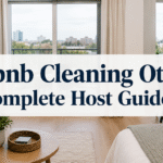 Airbnb cleaning Ottawa featured image showing a spotless, modern Airbnb apartment with a neatly made bed, fresh towels, bright living area, and clean kitchen, representing professional vacation rental turnover cleaning for Ottawa hosts.