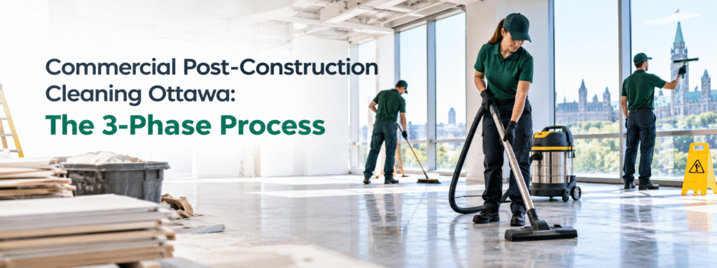 Commercial post-construction cleaning Ottawa three-phase cleaning process
